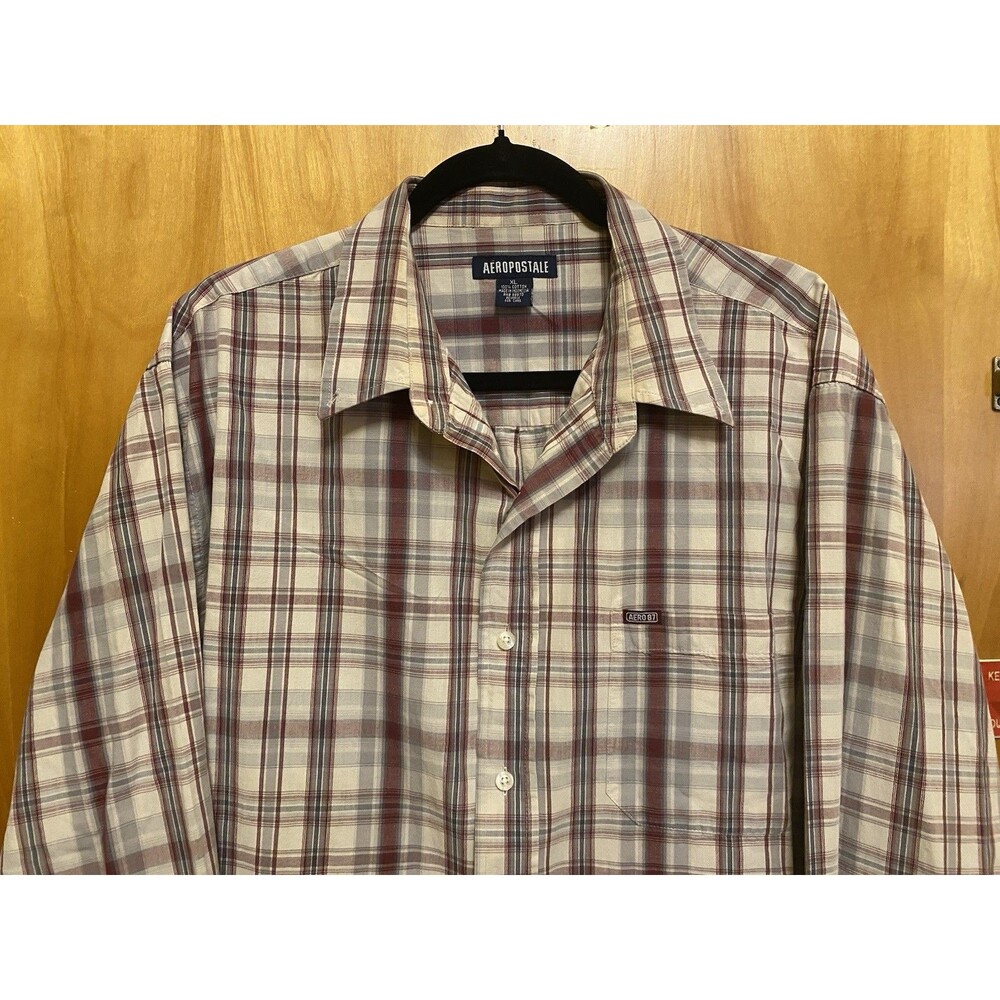 Aeropostale Shirt Mens Multicolor Plaid Long Sleeve Button Up Size XL 100% cotto - Picture 4 of 10
